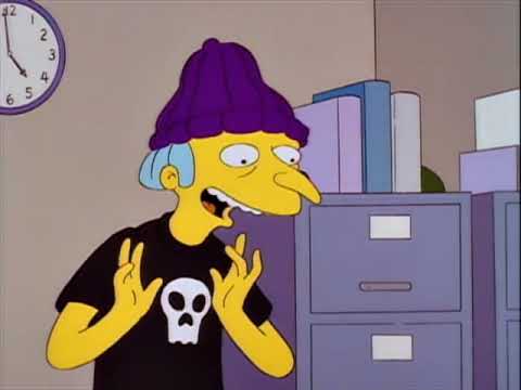 The Simpsons - Mr Burns dresses as Jimbo Jones