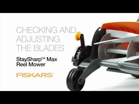 Fiskars Mechaninė vejapjovė be žolės rinktuvo StaySharp Max (1000591) 46cm video