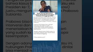 Rocky Gerung Klaim Kasus Ijazah Jokowi Disebut Bisa Buat Prabowo Diuntungkan