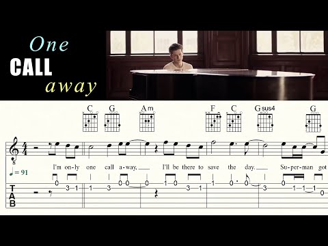 ONE CALL AWAY | CHARLIE PUTH | Complete Version | Acoustic Guitar Tutorial | Sheet Music & TAB