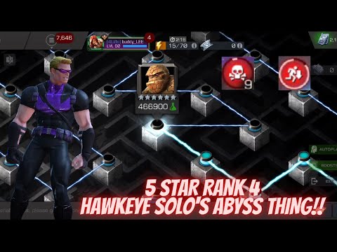 5 STAR RANK 4 HAWKEYE SOLO'S ABYSS THING!! POISON ARROWS AND SLOW DEBUFF!!