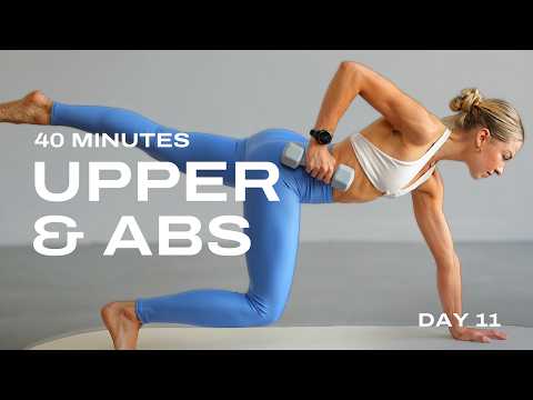 Day 11 - 40 Min. Weighted Upper Body Workout and Deep Core | Strong & Balanced Plan