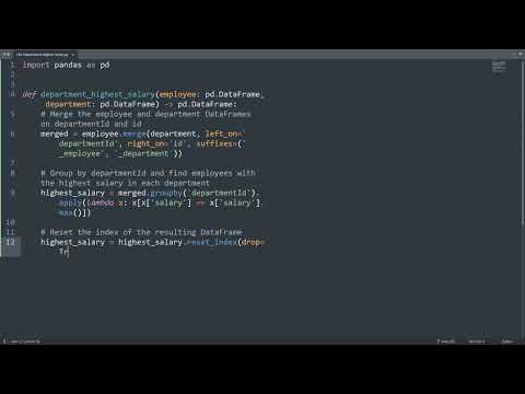 Leetcode 184 Department Highest Salary In Python Python Leetcode Python Coding Tutorial Asmr