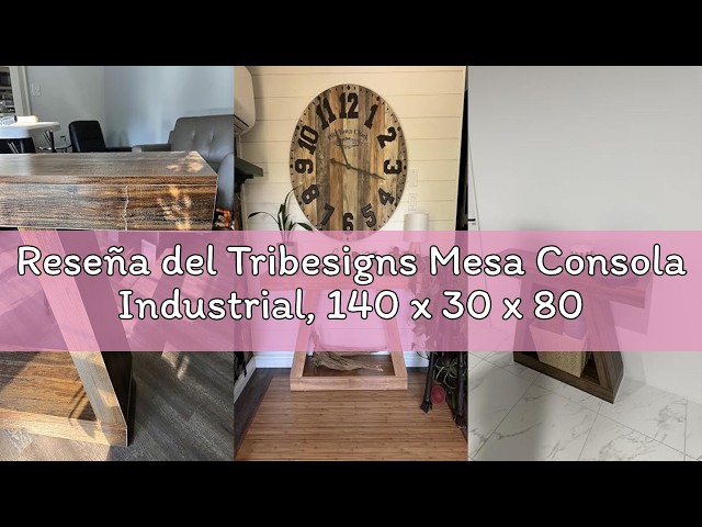 Vídeo relacionado con Tribesigns Mesa Consola Industrial, 140 x 30 x 80 cm, Mesa Auxiliar de Pasillo, Marrón Rústico
