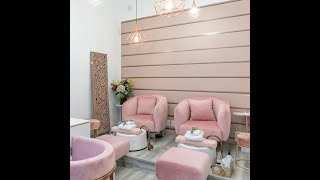 elegant pink foot spa massage cozy and soft chair salon pedicure chair