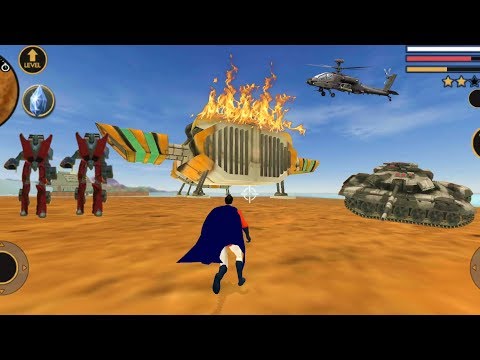 Vegas Crime Simulator (SuperHero Fight Robot Car on Sea) Alien Ship Burned - Android Gameplay HD