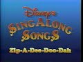 FULL VHS Disney S Sing Along Songs Zip A Dee Doo Dah 1986 VHS Walt Disney Home Video