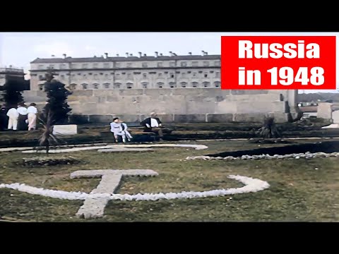 (1080p, 60fps Colorized) A trip to Russia  in 1948 (Moscow and Leningrad)