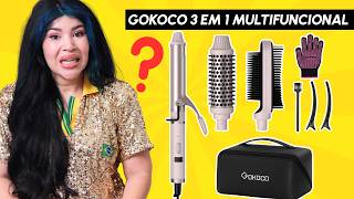 ⚙️ GOKOCO 3 Em 1 Modelador Multifuncional: Escova alisadora, pente alisador [Bivolt]