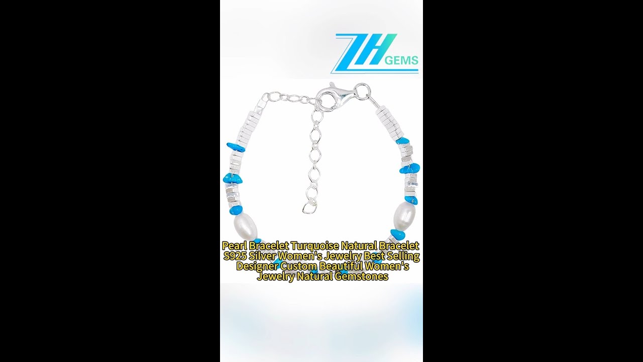 GN-20241113-02 Triangle Silver S925 Silver Bracelet Pearl Bracelet Natural Turquoise High Quality