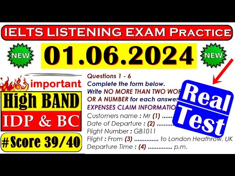 IELTS LISTENING PRACTICE TEST 2024 WITH ANSWERS | 01.06.2024