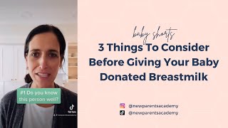 3 Things To Consider Before Giving Your Baby Donated Breastmilk