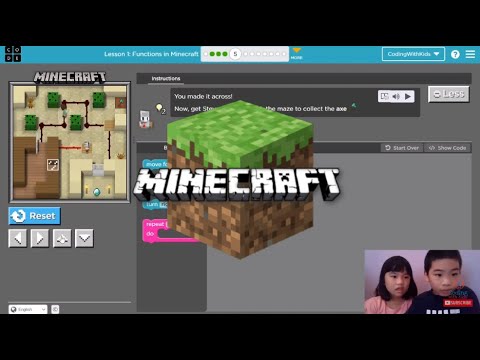 How to Code MINECRAFT in Code.org: Course F Lesson 1: Functions in Minecraft Puzzle 5-7