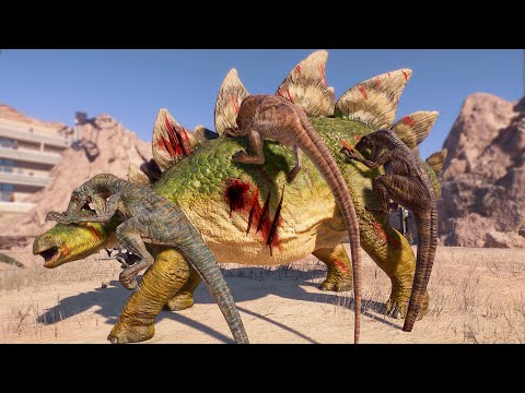 HERBIVORES vs 50x RAPTORS IN ARENA - Jurassic World Evolution 2