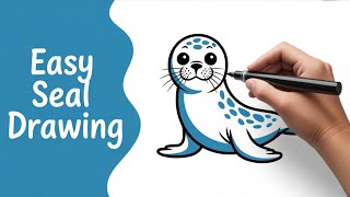 How To Draw Cute Cartoon Seal Step By Step Easy Drawing For Kids
