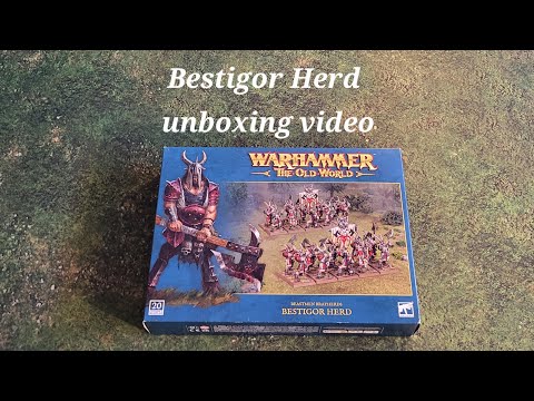 Warhammer: TOW: Beastmen Brayherds Bestigor Herd unboxing video