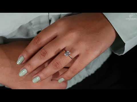 1.0 - 2.0 CT Emerald Cut Lab Grown Diamond Ring, Solitaire Engagement Ring, Lab Diamond Wedding Ring