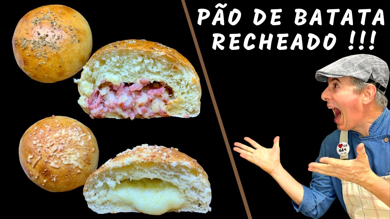 Pão de Batata Recheado !!! Macio e Fofinho !! Receita clássica da padaria !!!