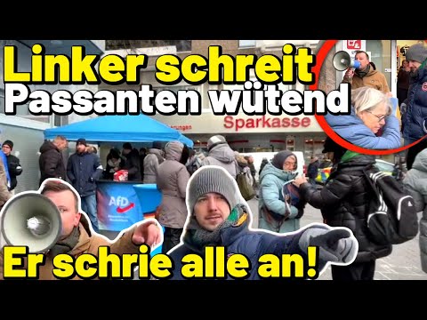 LINKER schreit Passanten an 😱 Bürger wütend! Demo gegen die AfD vor Sparkasse Gelsenkirchen NRW