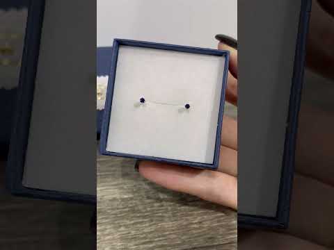 Подарок девушке - самые маленькие серьги-гвоздики пусеты "Фиолетовые аметисты в оправе медзолото" в коробочке - фото 3 - id-p2021710302