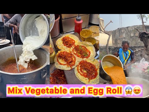 🔥 Superfast Double Egg Chowmein Roll 😍 | Massive Winter Special Mix Vegetable Making 🤩