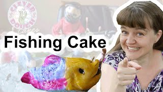 Gone Fishing Birthday Cake Idea | Gone Fishing Retirement Cake | CleverDoughCakes Amanda vanderGulik