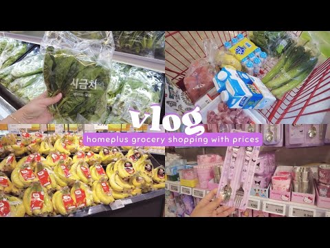 COREIA VLOG 🇰🇷 | HOMEPLUS MERCEARY SHOPPING 💖 COM PREÇOS | SANRIO E OUTRAS COISAS