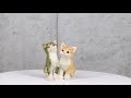 Realistic Animal Pets Sitting 2 Orange And Gray Tabby Cats Collectible Figurine