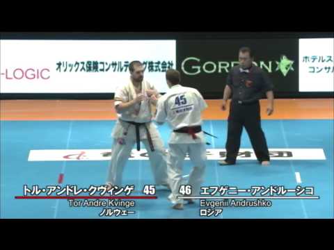 【新極真会】 The 11th World Karate Championship Men 2nd round17 Tor Andre Kvinge vs Evgenii Andrushko