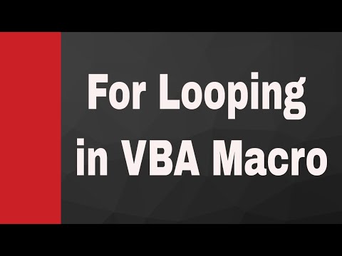 Part - 23 | For Looping in VBA Macro |  VBA Macro in tamil