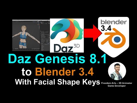 Daz Genesis 8.1 to Blender 3.4 with Facial Shape Keys - Tutorial