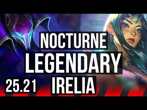 NOCTURNE vs IRELIA (TOP) | 20/1/9, Legendary, 8 solo kills, 38k DMG | KR Grandmaster | 25.21