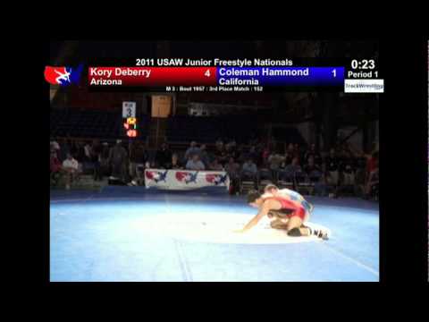 Junior Freestyle 3rd 152 - Kory DeBerry (AZ) vs. Coleman Hammond (CA)