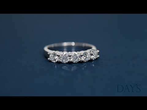 Five Stone Wedding Band In 14kt White Gold (1ct Tw)