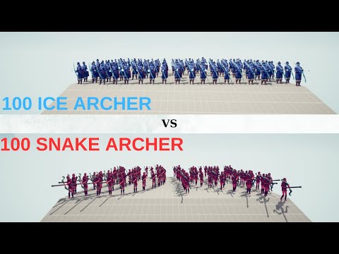 100 Snake Archer VS 100 Ice Archer/Totally Accurate Battle Simulator