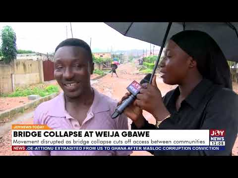 Bridge Collapse at Weija Gbawe: Movement disrupted as bridge collapse cuts off communities' access