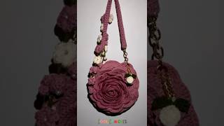 Crochet Rose shaped handbag 👜💖 #crochet #crochetbag #shorts