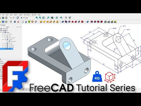 FreeCAD Beginner Course | Module 1 – Lesson 1 | 2D Isometric Drawings to 3D Models | Mass & Volume