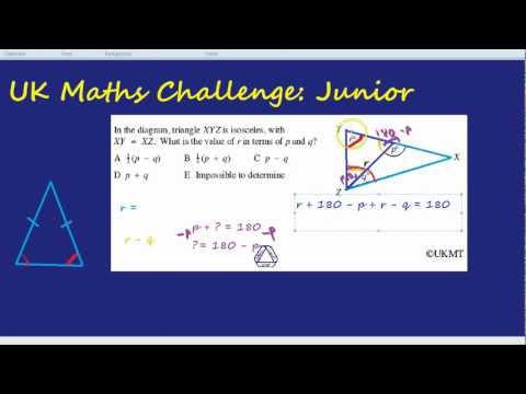 UK Maths Challenge: Junior - Isosceles Triangle