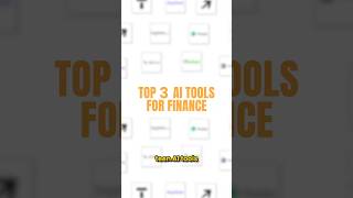 Top 3 Al Tools For Finance You MUST Know in 2025