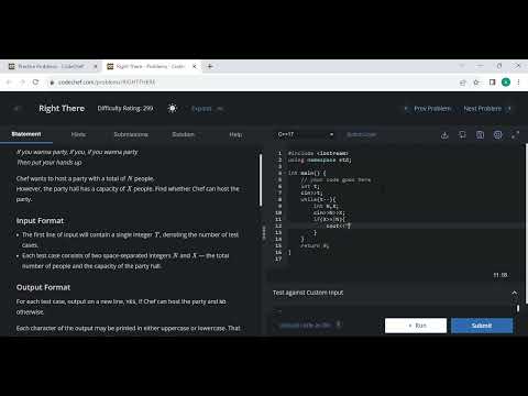 Right There Codechef Problem Solution
