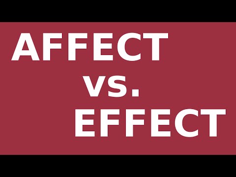 Affect vs. Effect