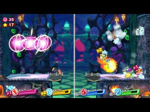 Kirby Star Allies (Switch) - 15 - World 3: Jambastion - Sector A (2-Player Playthrough)