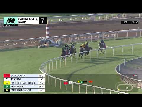 Enterdadragon wins Race 7 on Friday, February 6 at Santa Anita Park