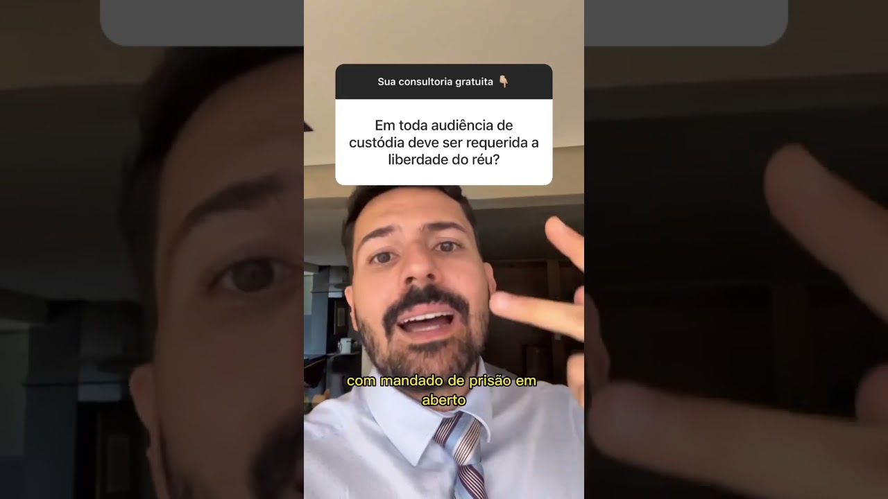 ⁉️Em toda audiência de custódia deve ser requerida a liberdade do réu?Confira no vídeo!