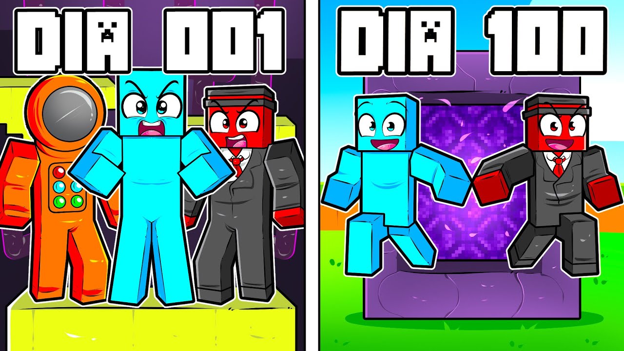 Zerando O Minecraft Ao Contrário em Trio!