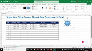 Automatically Capture Date and Time in Excel Cell Using Dedicated Button