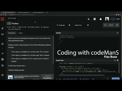 Codewars 7 kyu Fizz Buzz Javascript