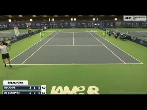 Gabriel Decamps amazing backhand and so emotional reaction to break (vs Kenny de Schepper)
