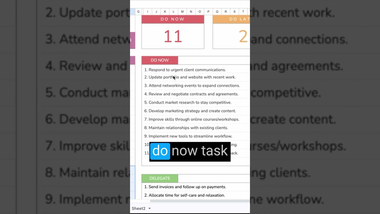 Decision Matrix/Eisenhower Matrix for tax prioritization #googlesheets #taskprioritization